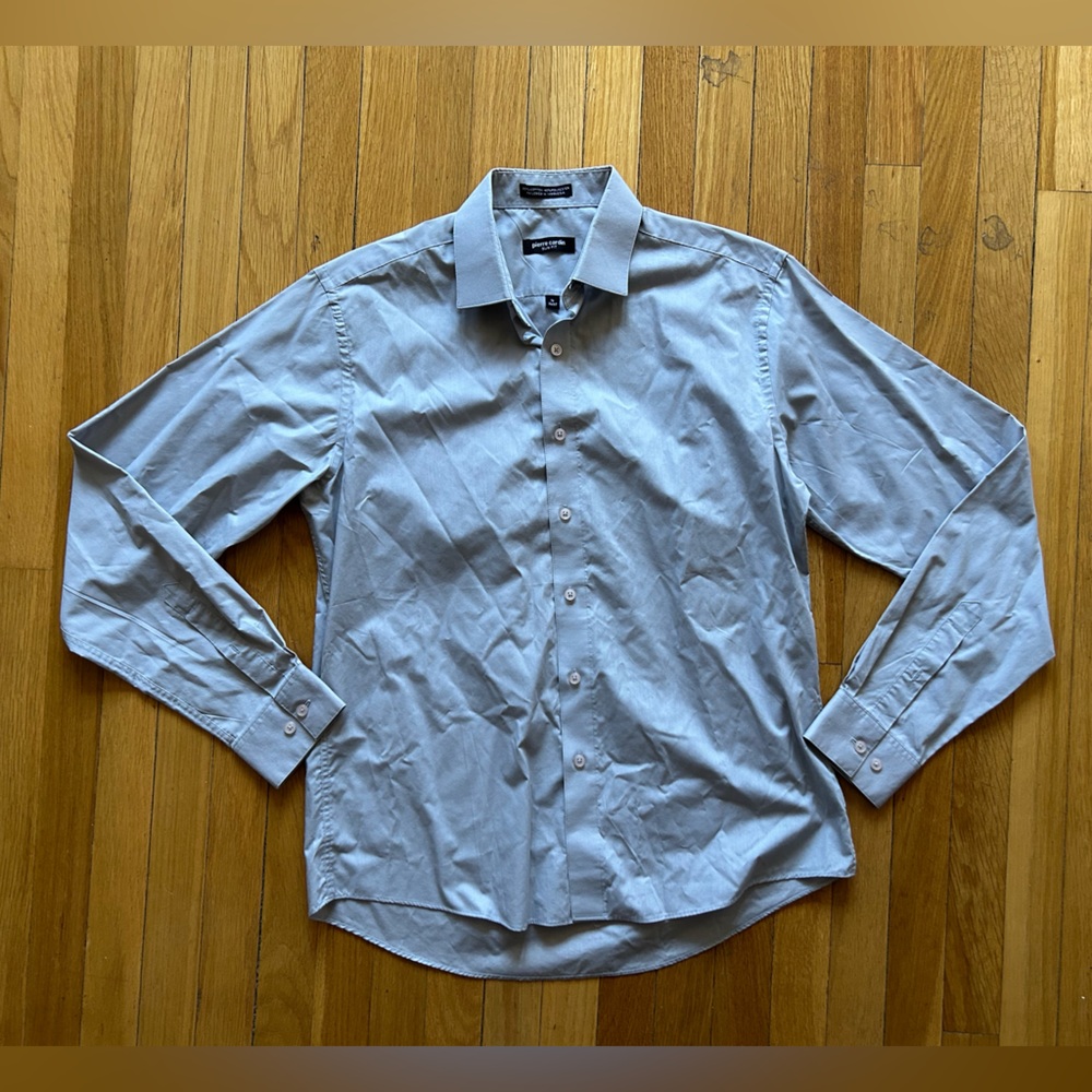 Pierre Cardin Gray Dress Shirt - Men's Size Large